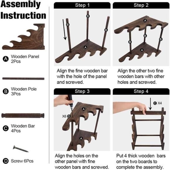 Wooden Bracelet Holder, Bangle Watch Necklace Display Storage Jewelry Holder - Picture 4 of 7